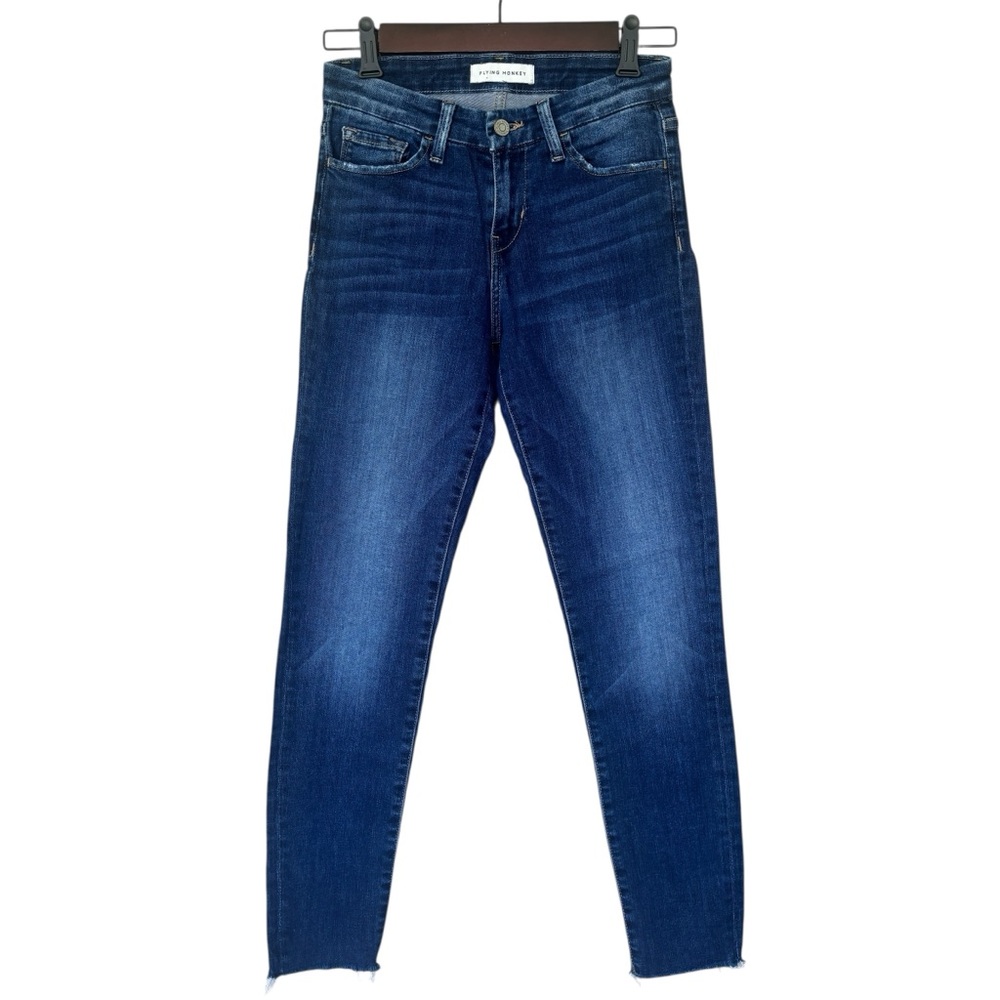 Flying Monkey Dark Wash Skinny Jeans with Raw Hem 25